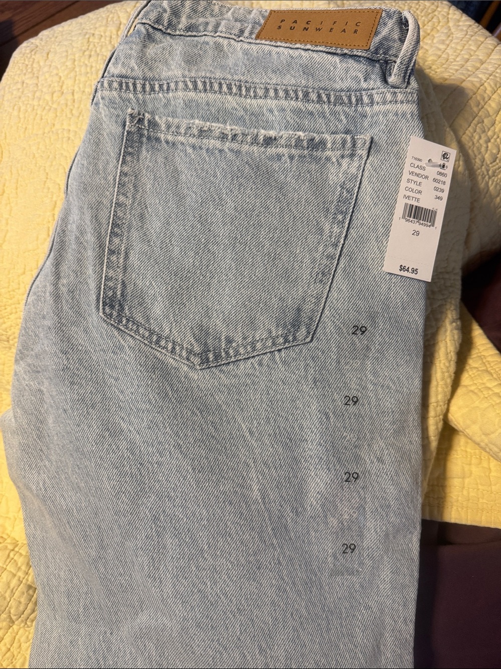 Pacific Sunwear Light Blue Vintage Wash Denim Jeans